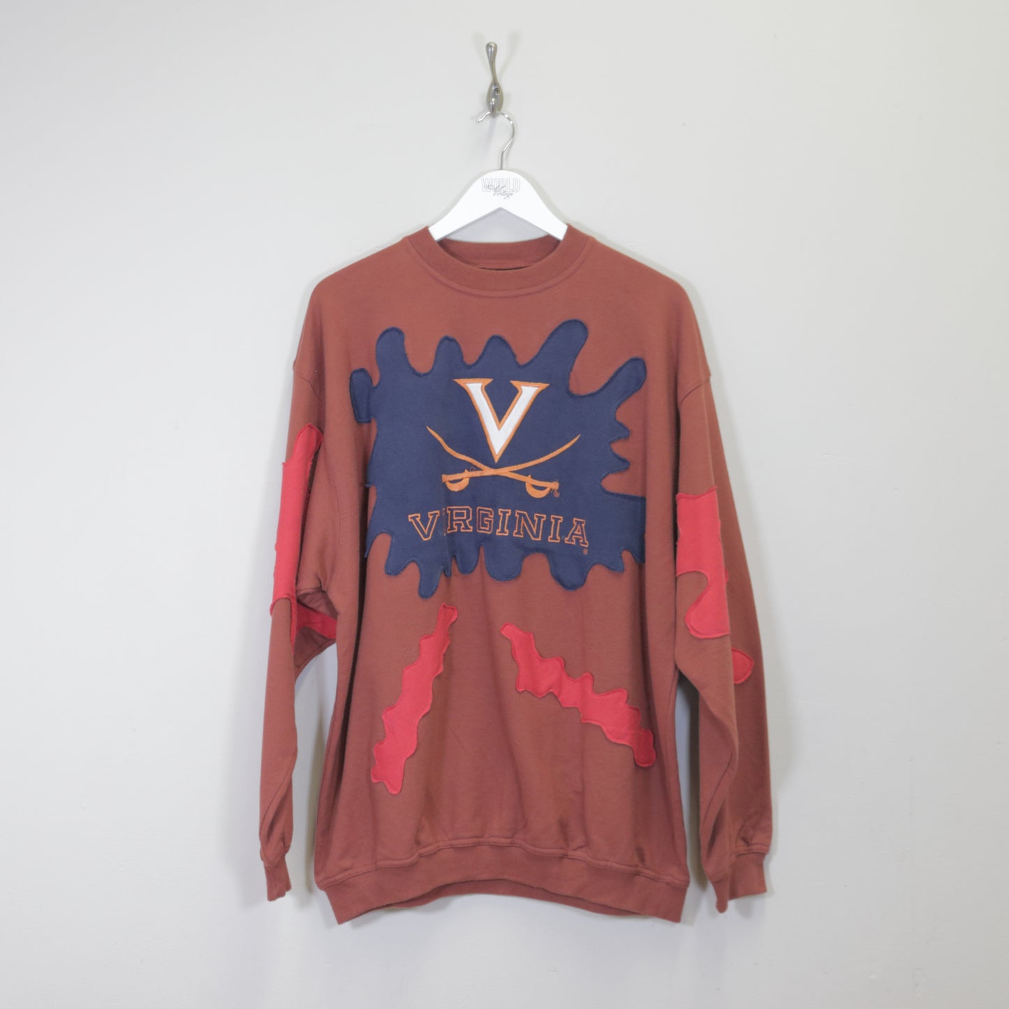 Vintage Virginia Reworked sweatshirt in burgundy. Best fits XL