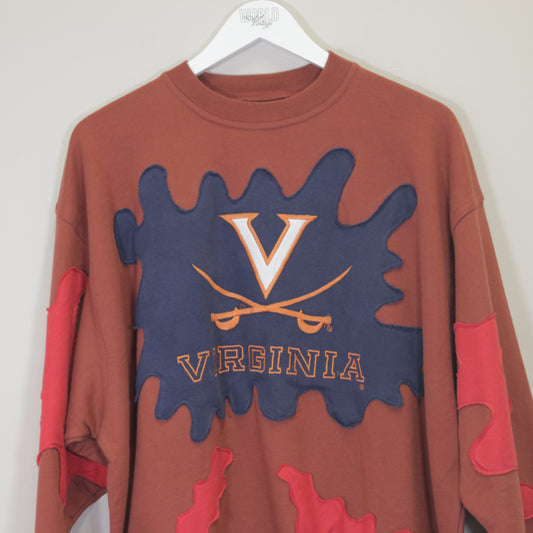 Vintage Virginia Reworked sweatshirt in burgundy. Best fits XL
