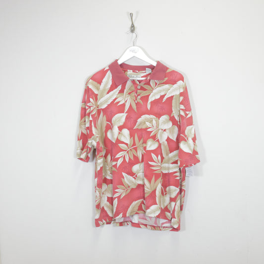 Vintage Batick Bay patterned T-shirt in red. Best fits XL
