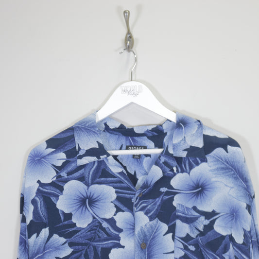 Vintage George patterned shirt in blue. Best fits L
