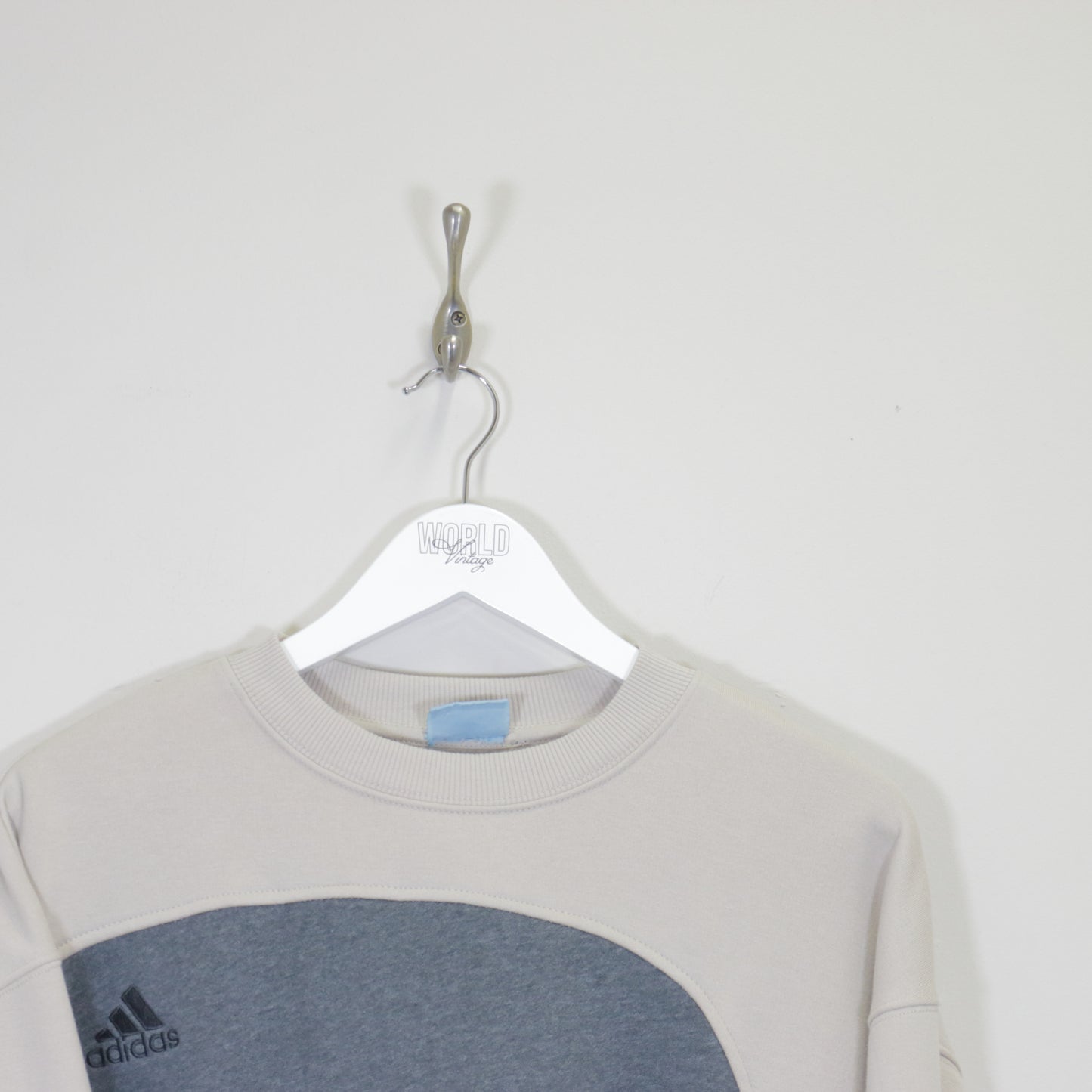 Vintage Adidas rework sweatshirt in beige and grey. Best fits L