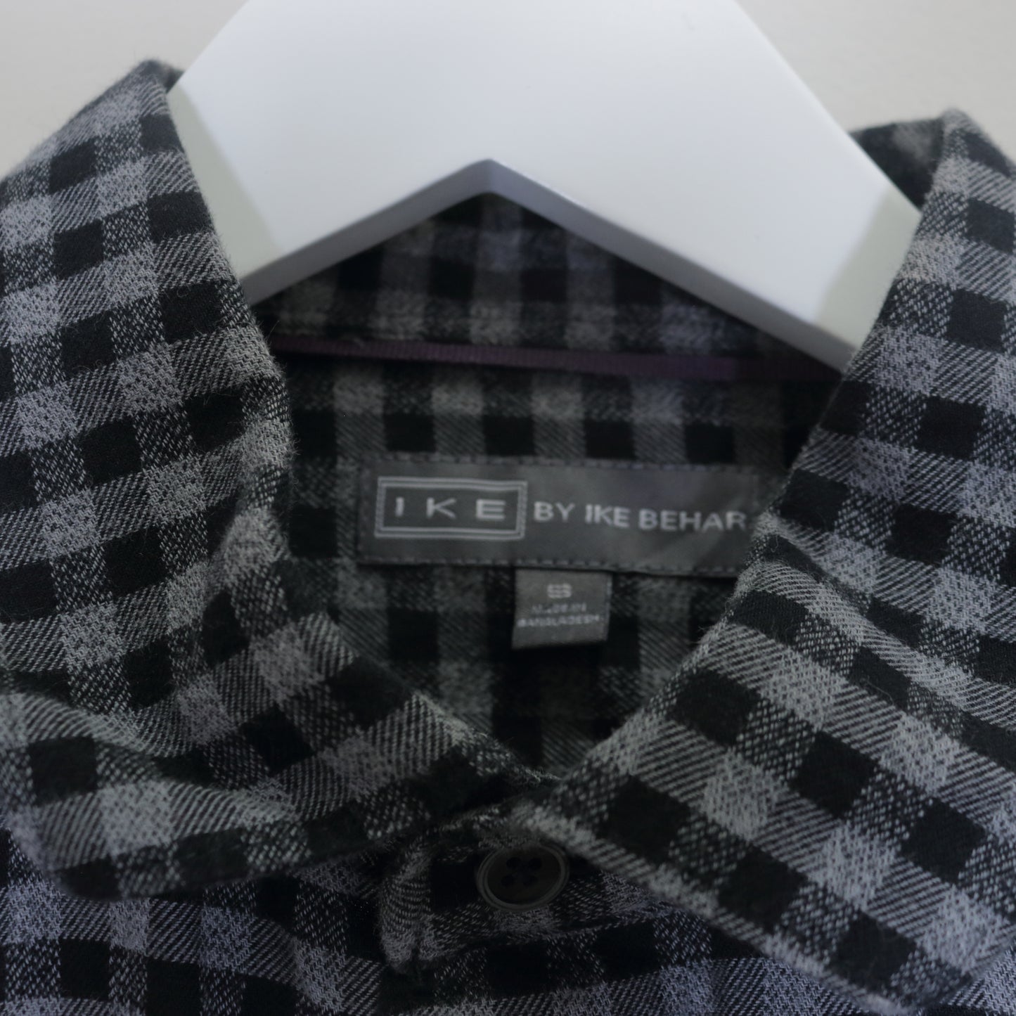 Vintage Ike plaid shirt in black and grey. Best fits S