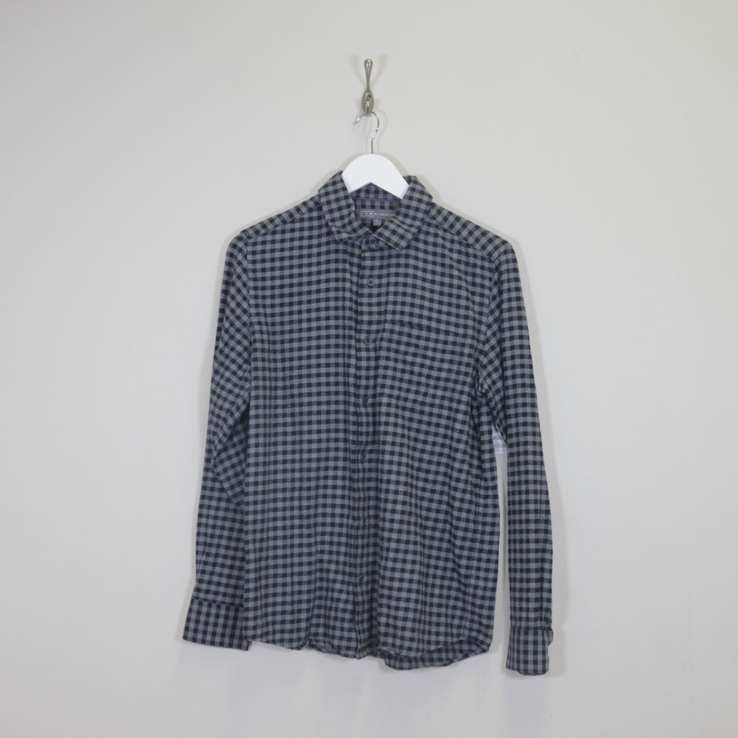 Vintage Ike plaid shirt in black and grey. Best fits S