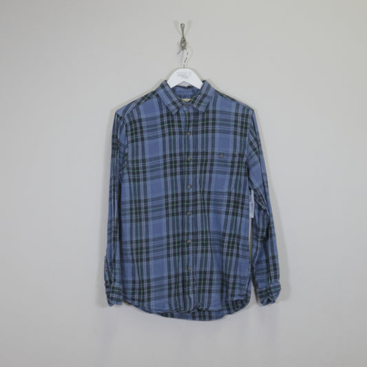 Vintage Blue Mountain plaid shirt in blue. Best fits S