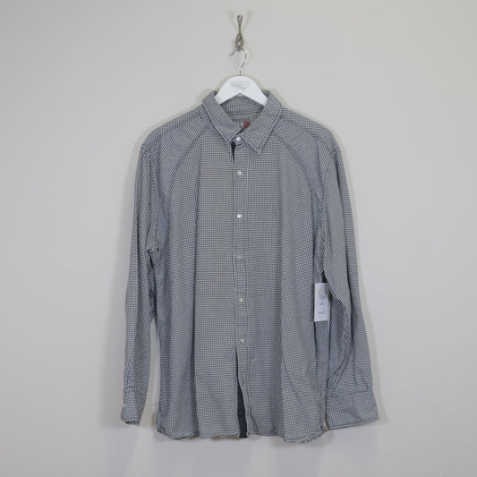 Vintage DH3 plaid shirt in blue. Best fits XXL