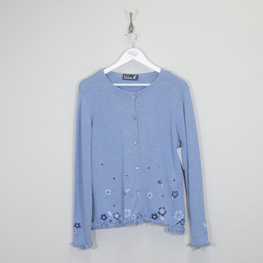 Vintage Tulchan wooven cardigan in blue. Best fits M