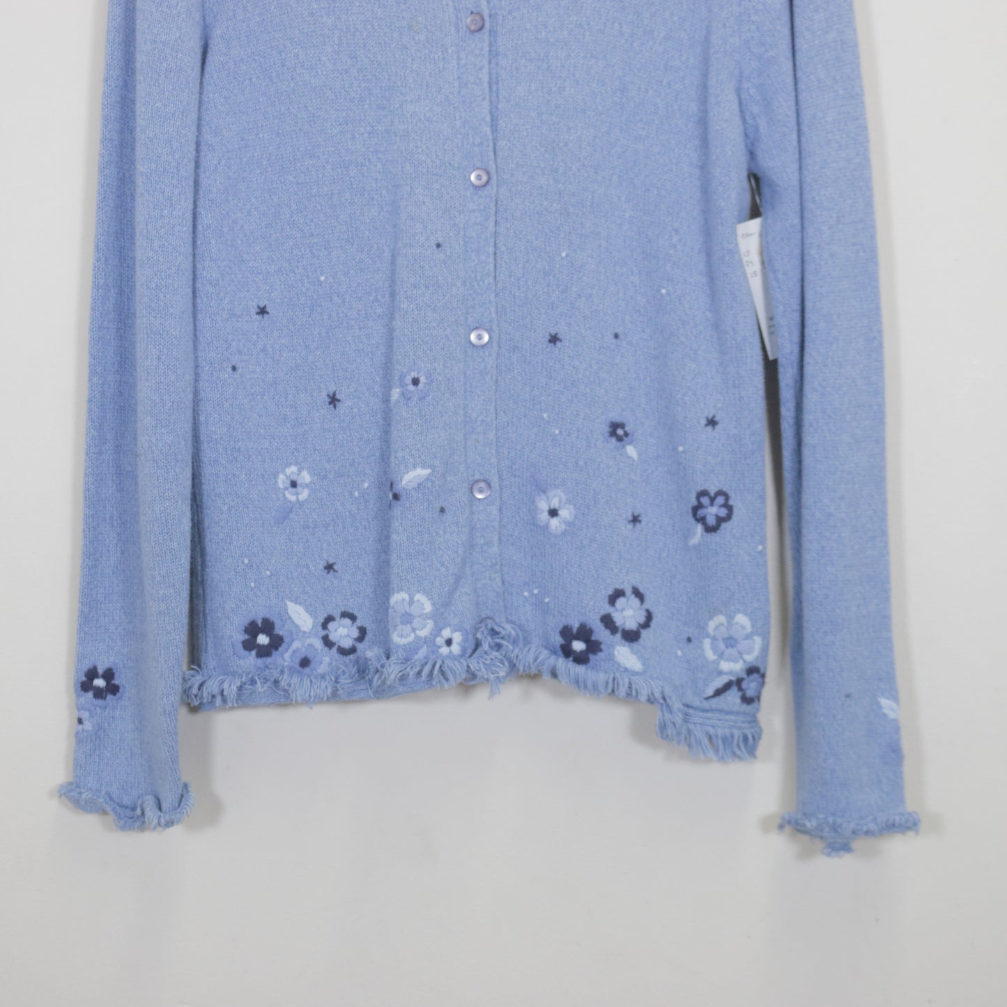 Vintage Tulchan wooven cardigan in blue. Best fits M