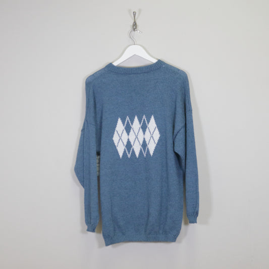 Vintage Rapunzel wooven jumper in blue. Best fits L