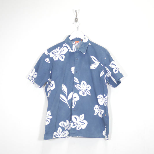 Vintage Hugo Boss Hawaiian shirt in blue. Best fits L