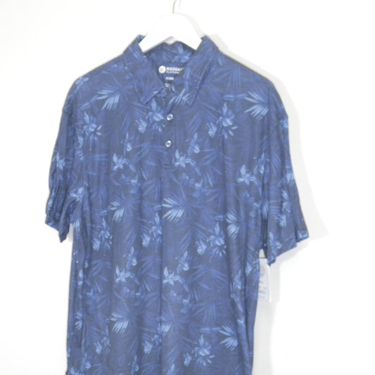 Vintage Haggar Hawaiian shirt in black and blue. Best fits L