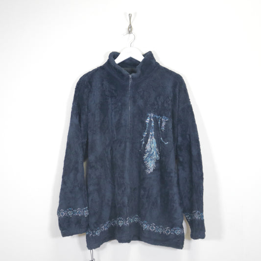 Vintage Bear Ridge fleece in blue. Best fits L