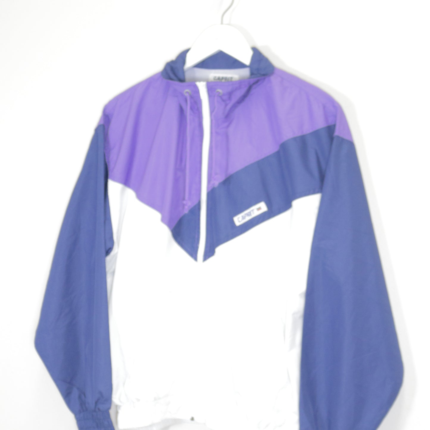 Vintage Caprit shell jacket in blue and purple. Best fits M