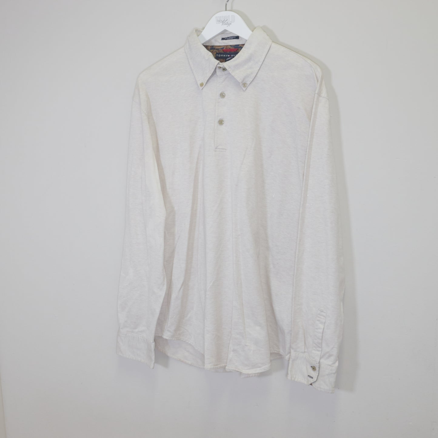 Vintage Tommy Hilfiger shirt in cream. Best fits XL