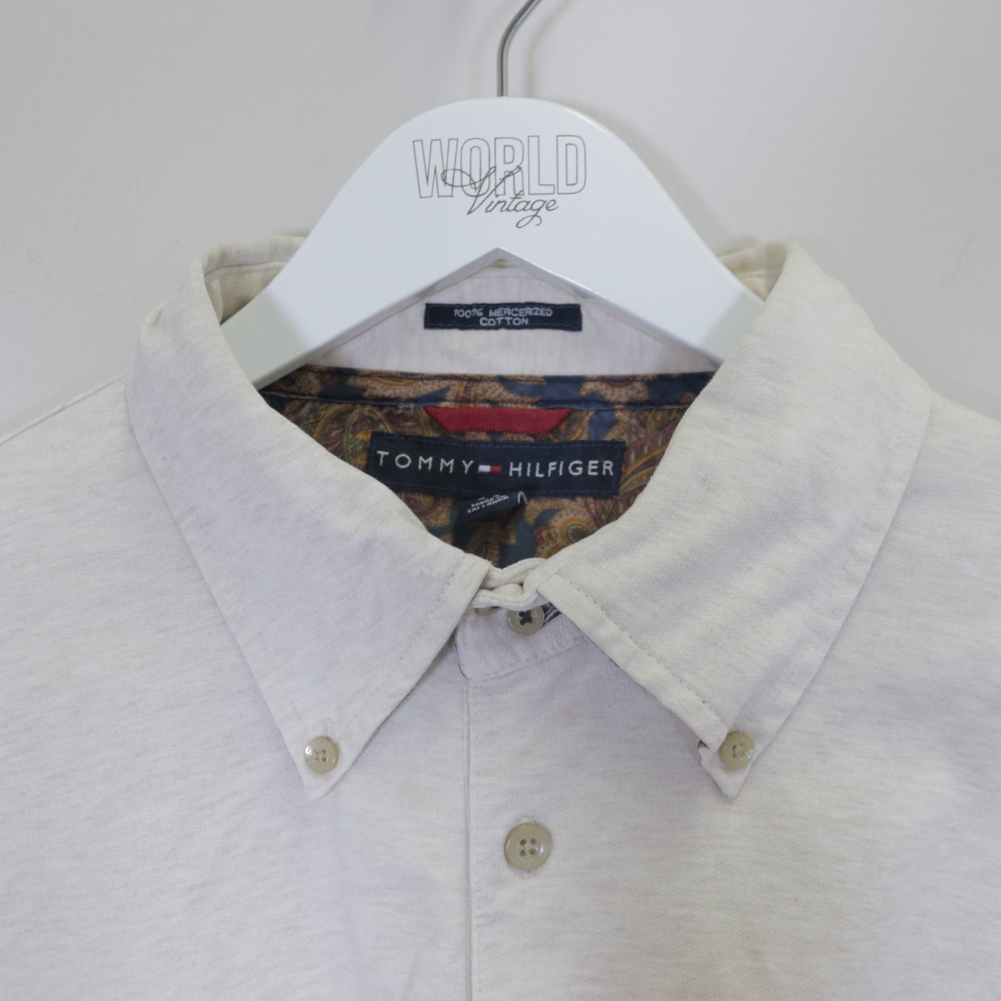 Vintage Tommy Hilfiger shirt in cream. Best fits XL