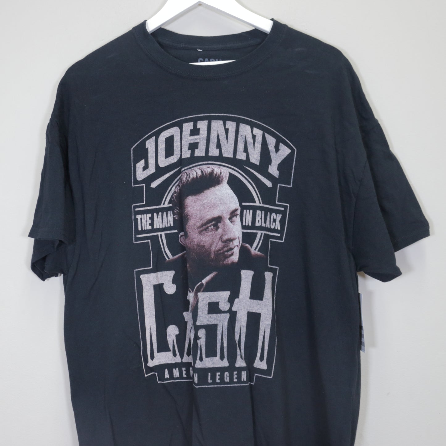 Vintage Cash band tee in black. Best fits XL