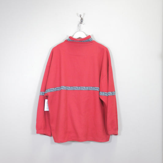 Vintage Network fleece in red. Best fits XL