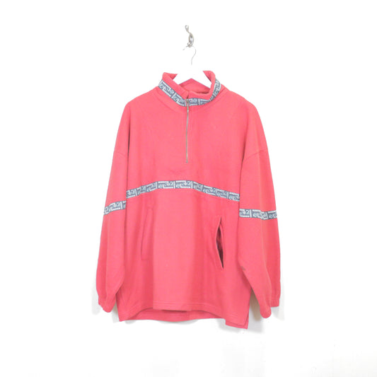 Vintage Network fleece in red. Best fits XL