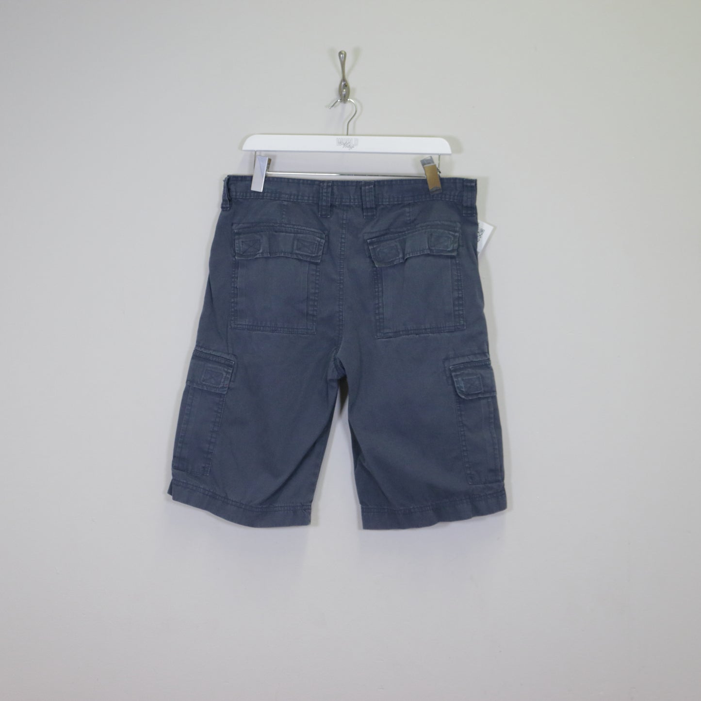 Vintage Grey Connection cargo shorts in blue. Best fits W34