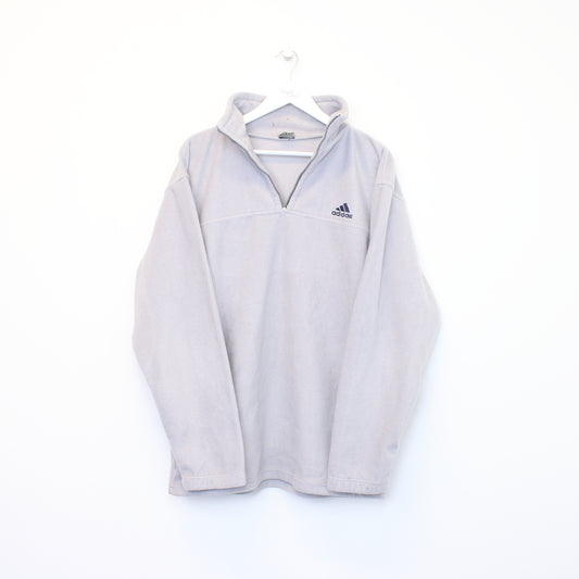 Vintage Adidas quarter zip fleece in grey. Best fits XXL