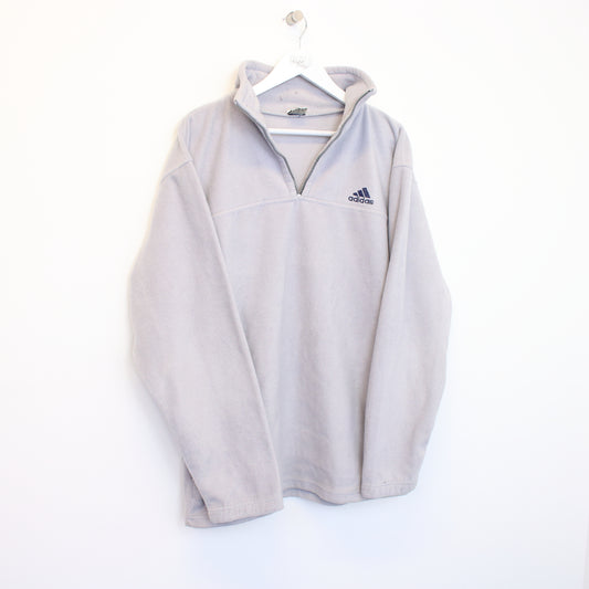 Vintage Adidas quarter zip fleece in grey. Best fits XXL