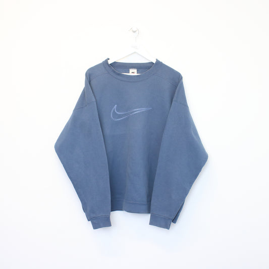 Vintage Nike swoosh logo sweatshirt in blue. Best fits XL