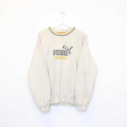 Vintage Puma spell out sweatshirt grey and yellow. Best fits M