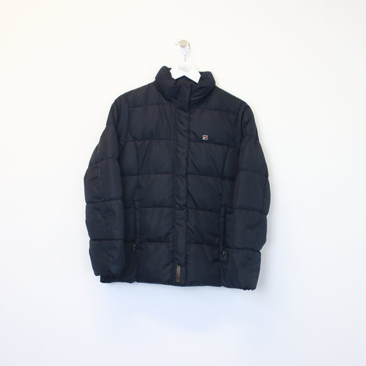 Vintage Fila Biella Italia puffer jacket in black. Best fits S