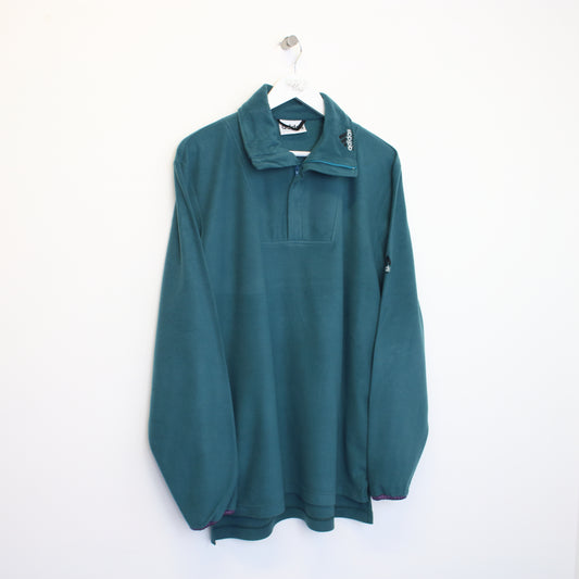 Vintage Adidas Equiptment quarter zip fleece in dark green. Best fits L