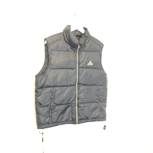 Vintage Adidas small logo gillet puffer in navy. Best fits M