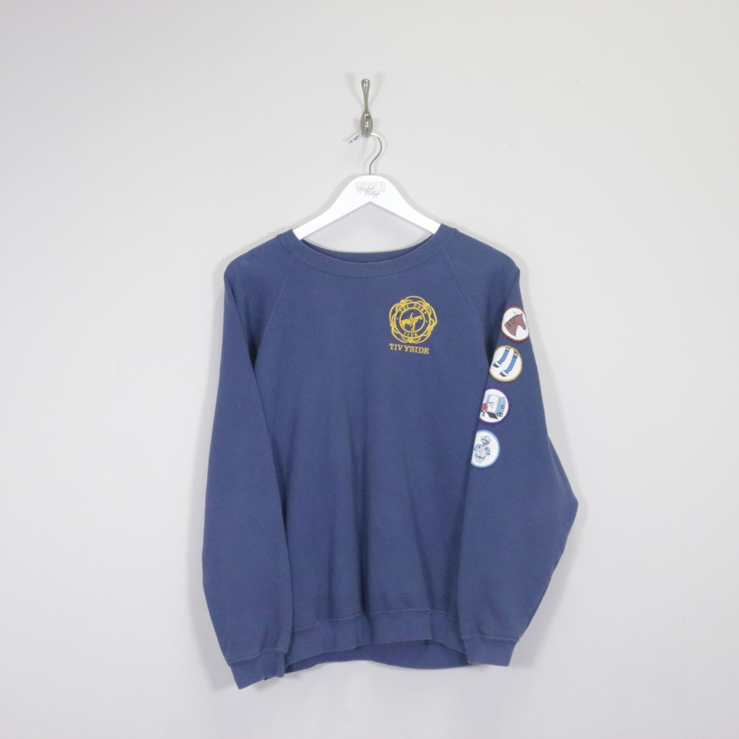 Vintage Fruit of the Loom pony club sweatshirt in blue. Best fits S