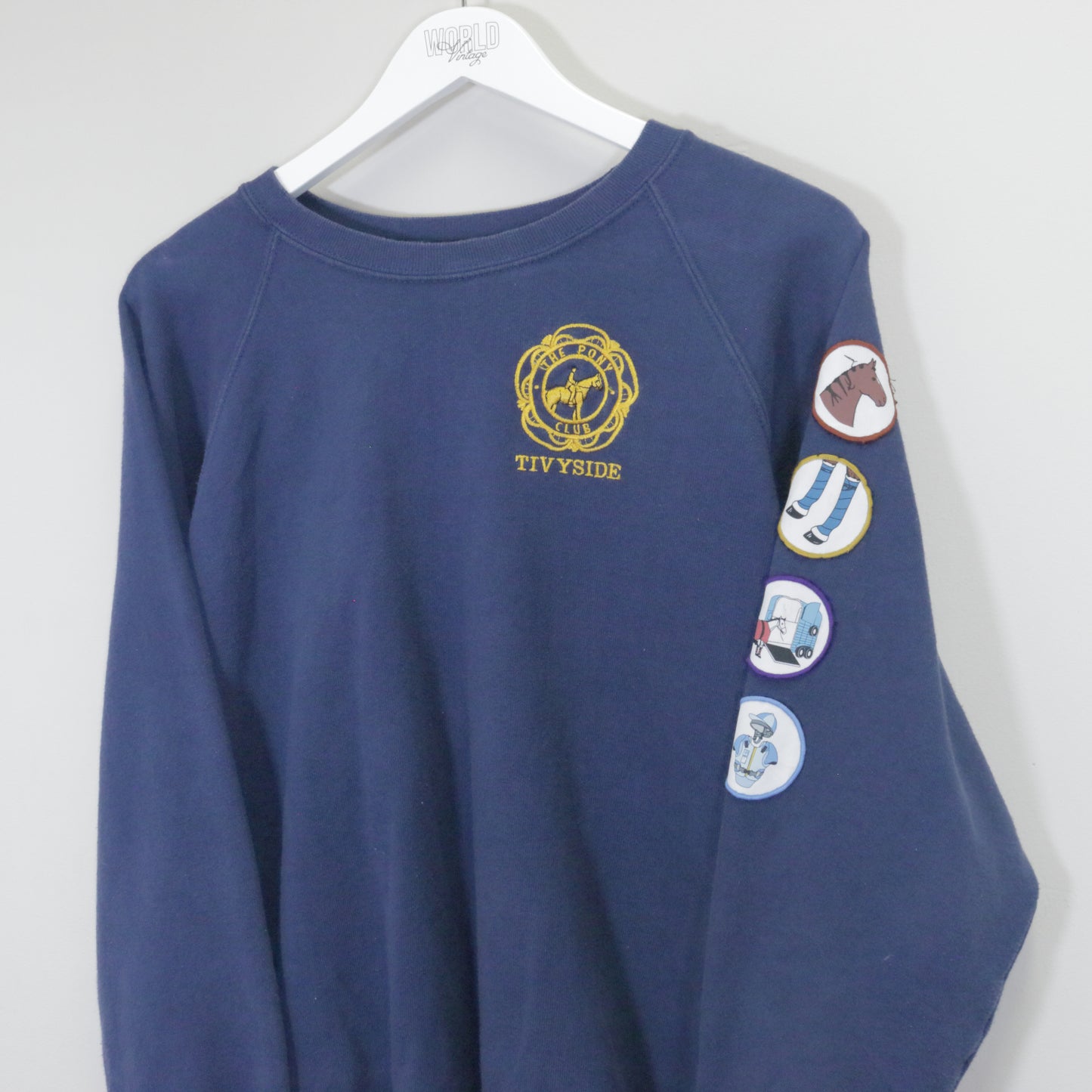 Vintage Fruit of the Loom pony club sweatshirt in blue. Best fits S