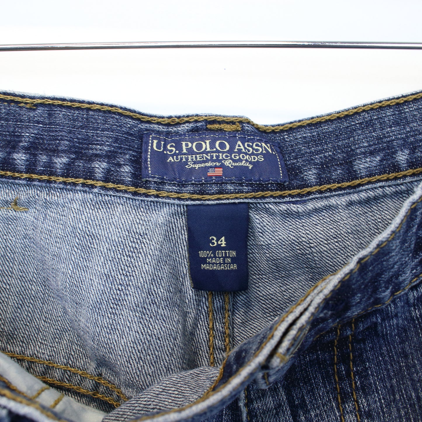 Vintage Polo Ralph Lauren denim shorts in blue. Best fits W34