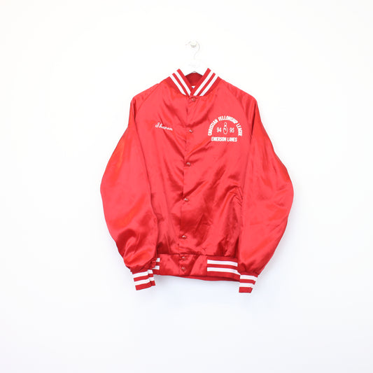 Vintage Christian Fellowship League jacket in red. Best fit L