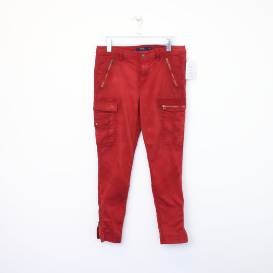 Vintage Women's Ralph Lauren jeans in red. Best fit 14