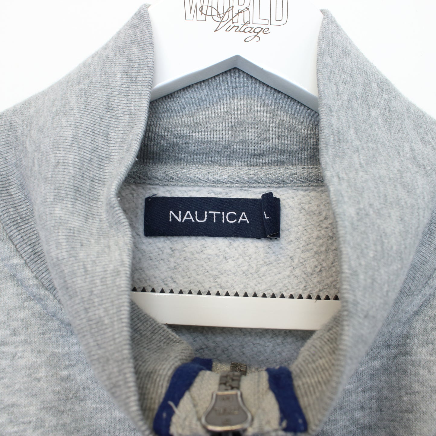 Vintage Nautica quarter zip sweatshirt in grey. Best fit M