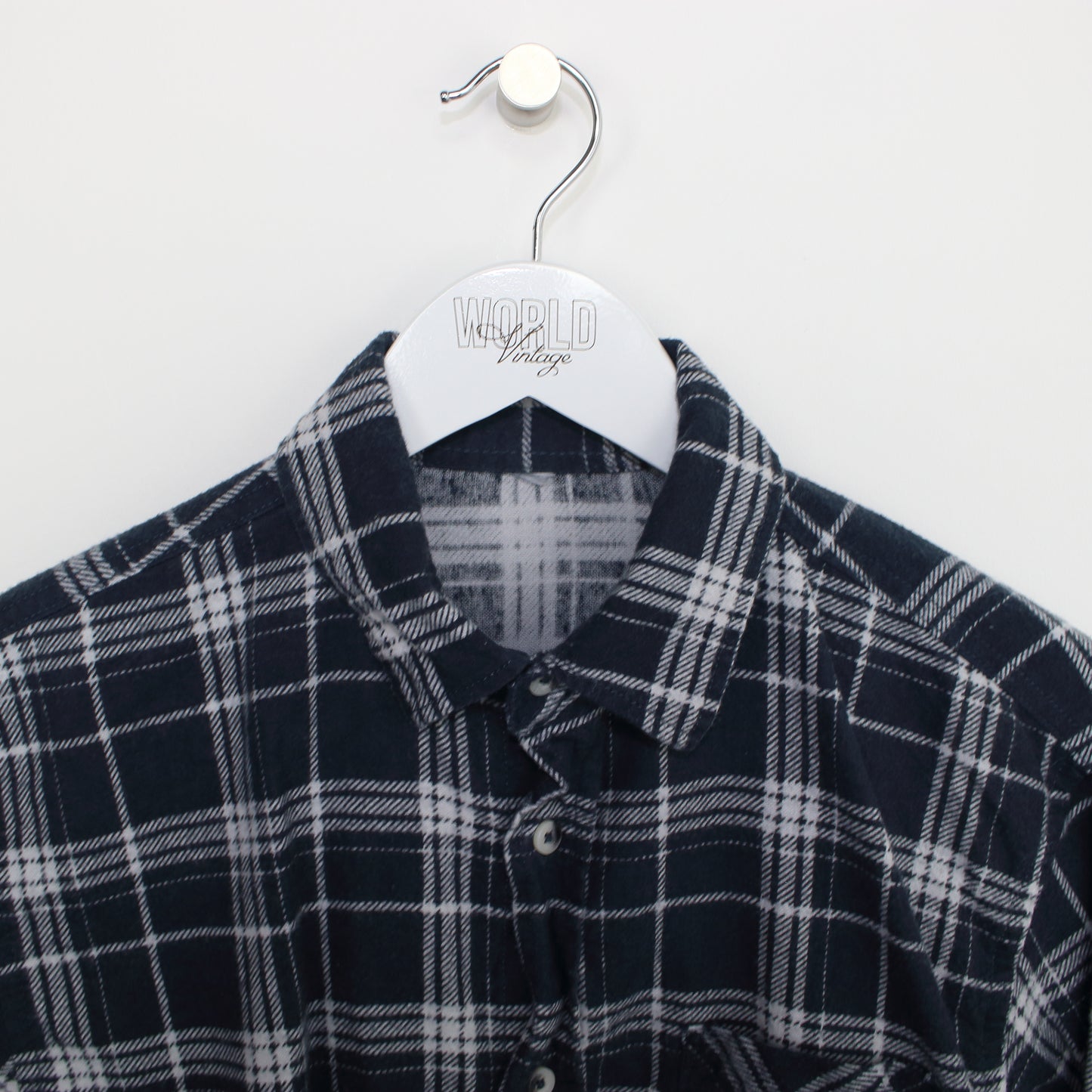 Vintage Unbranded flannel shirt in checked black and white. Best fits M