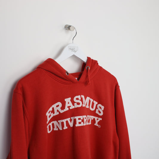 Vintage Studio Erasmus University hoodie in red. Best fits M