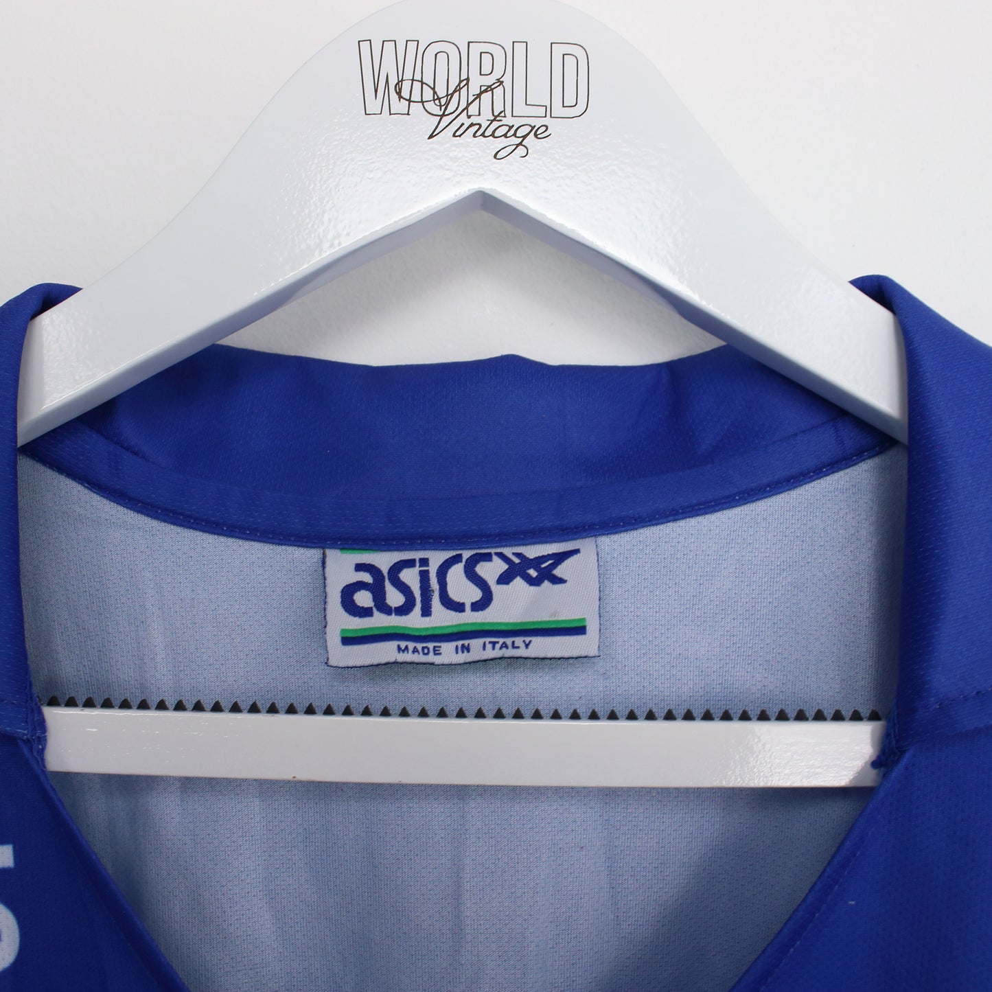 Vintage Asics AC Sampadoria 1990/91 home football shirt in blue, white and red. Best fits XXL