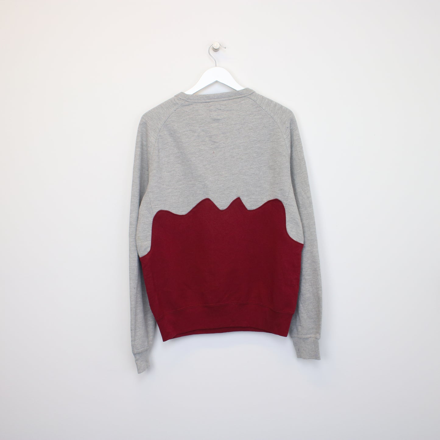 Vintage Champion reworked sweatshirt in grey and burgundy. Best fits M