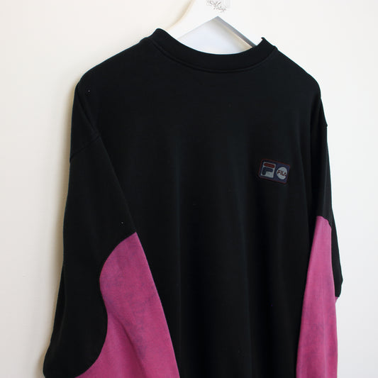 Vintage Fila reworked sweatshirt in black and purple. Best fits M