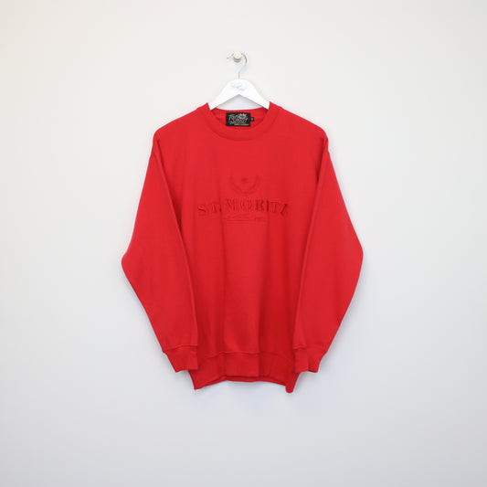 Vintage Top Spirit St Moritz sweatshirt in red. Best fits S