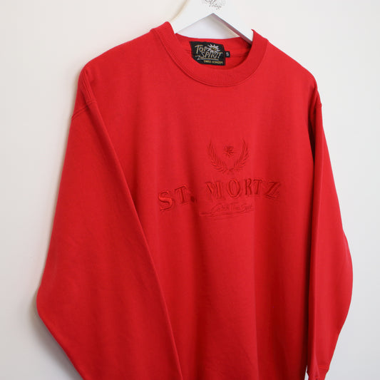 Vintage Top Spirit St Moritz sweatshirt in red. Best fits S