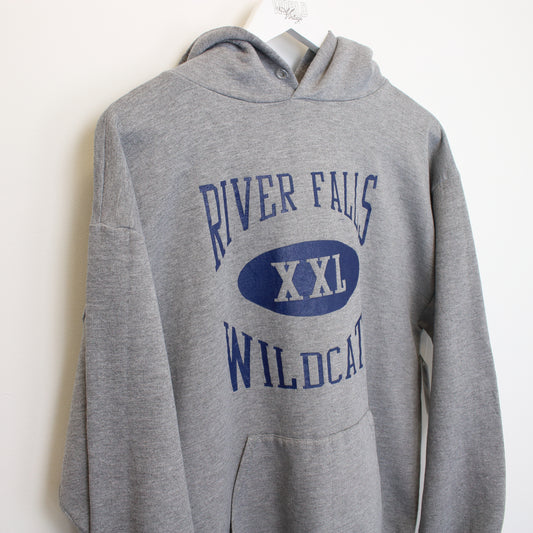 Vintage Jerzees River Falls Wildcats hoodie in grey. Best fits L