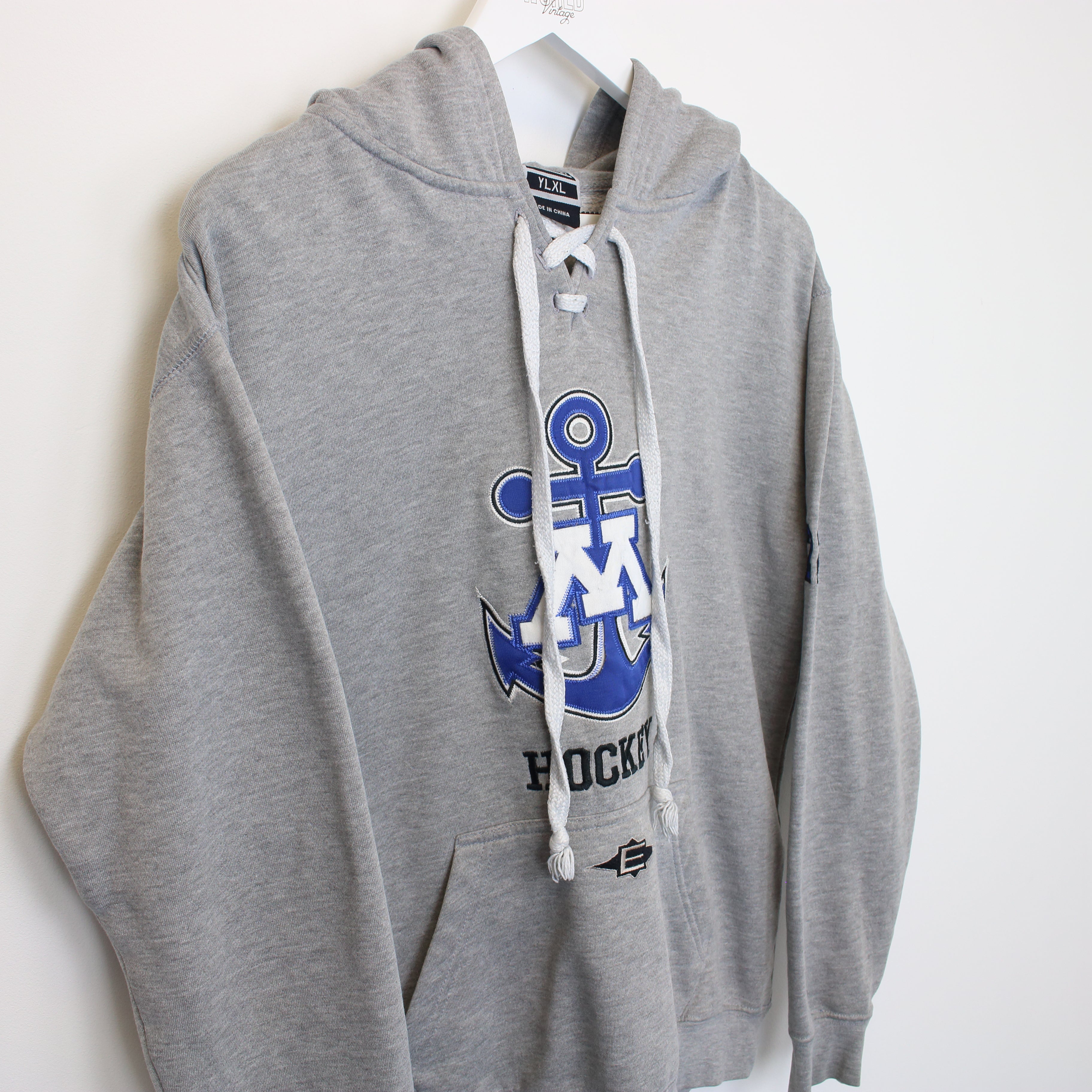 Vintage Easton Hockey hoodie in grey. Best fits XL – World Vintage UK