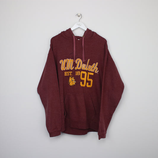 Vintage Fourth & One Um Duluth hoodie in burgundy. Best fits XL