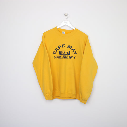 Vintage Gildan Cape May sweatshirt in yellow. Best fits M
