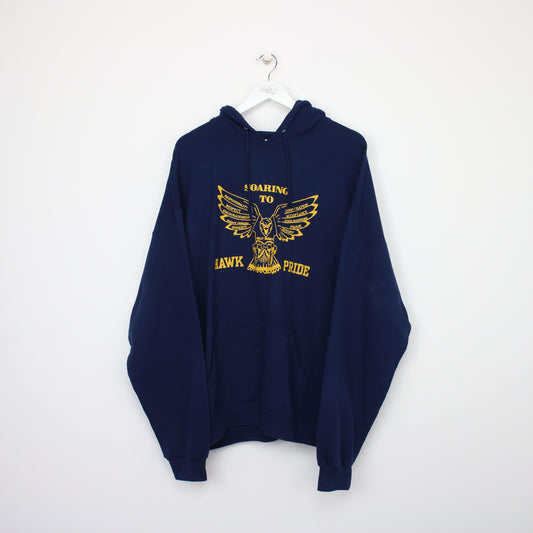 Vintage Jerzees Holly Heights hoodie in navy. Best fits XXL