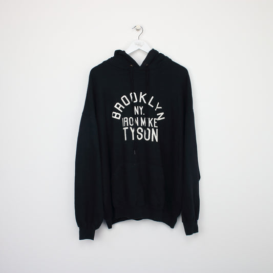 Vintage Fruit of the Loom Brooklyn hoodie in black. Best fits XXL