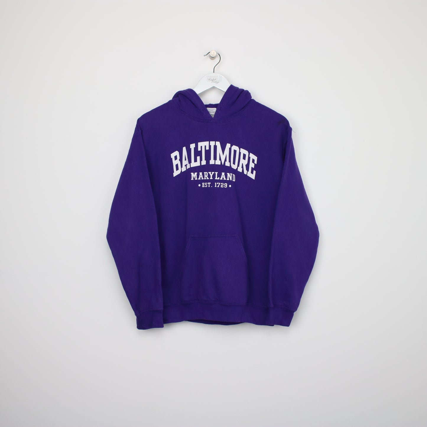 Vintage Gildan Baltimore hoodie in purple. Best fits S