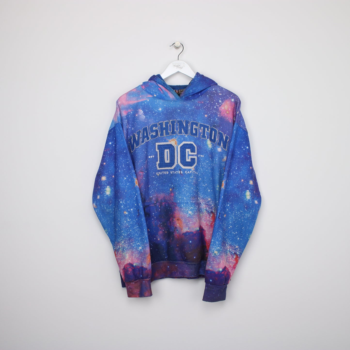 Vintage Washington DC hoodie in galaxy print. Best fits XL